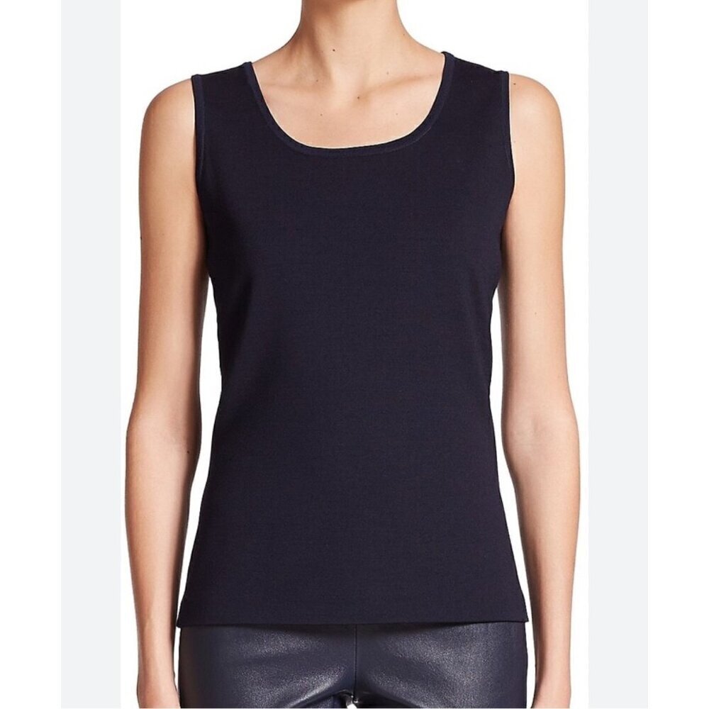 St. John structured knit tank top, black, Size M J148